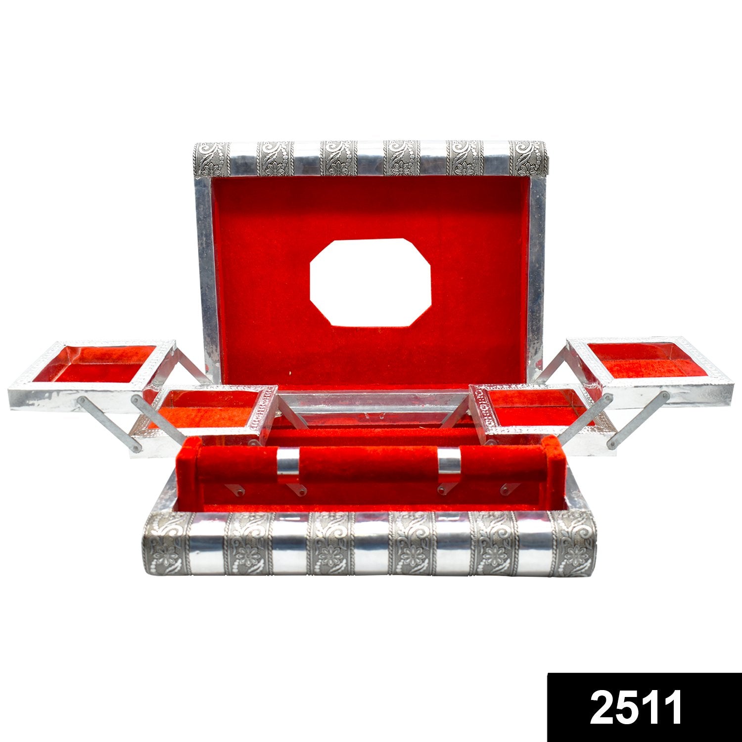 2511 Wooden Jewellery Organizer Multi Purpose Box Bangle Box - DeoDap 2511 Wooden Jewellery Organizer Multi Purpose Box Bangle Box - DeoDap